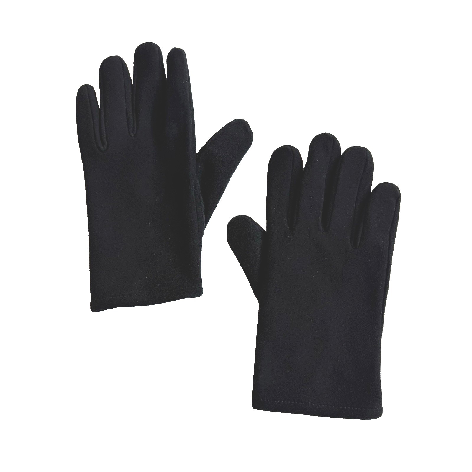 Lands End Deerskin Suede Leather Driving Gloves Mens L Warm Black Fleece Lining